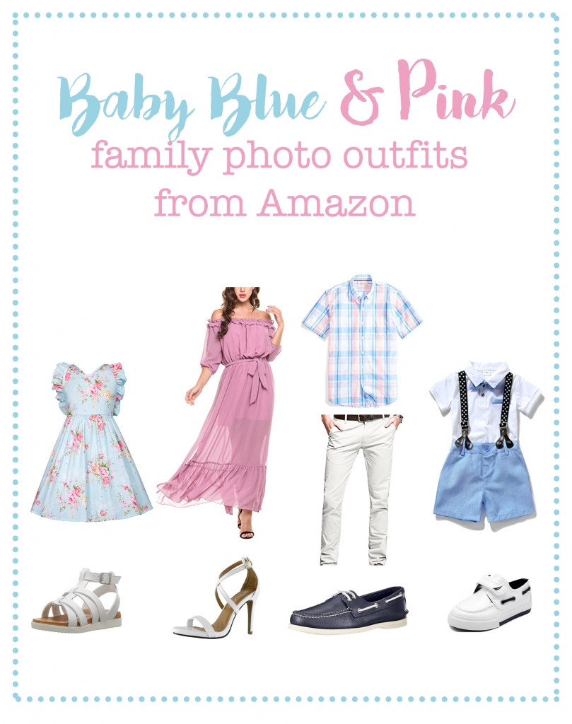 Baby Blue and pink family photo outfits from Amazon, spring family picture outfits, spring family picture ideas, spring mini sessions, cheap dresses, spring dresses, toddler suspender outfit, easter outfits, easter mini sessions